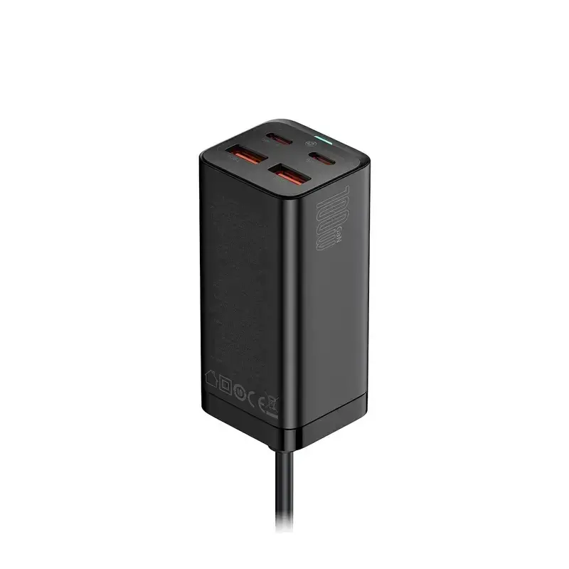 شارژر رومیزی باسئوس مدل GaN3 Pro Desktop Fast Charger 2u+2c 100w EU ccgp000101